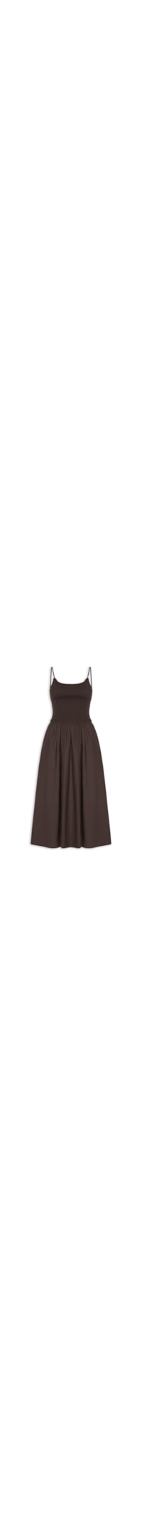 Vestido Midi Remy Shirred Bodice Midi Dr - Marrom