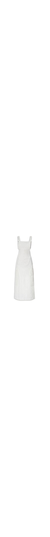Vestido Midi Renda Com Recortes - Branco