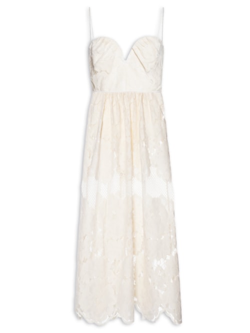 Vestido Midi Renda - Off White
