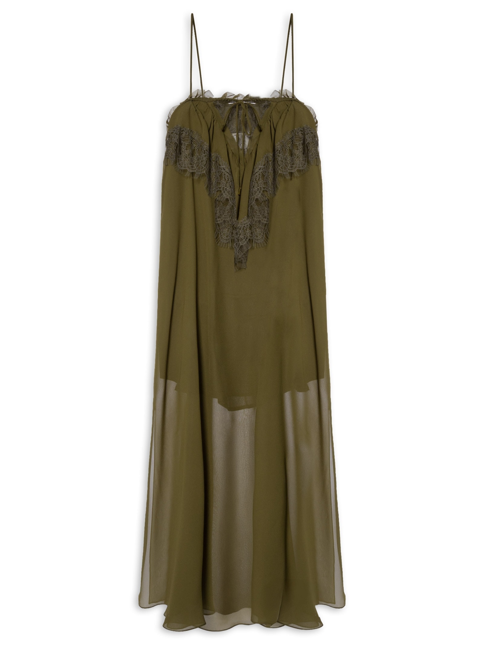 Vestido Midi Rendinha Kahn Verde Animale