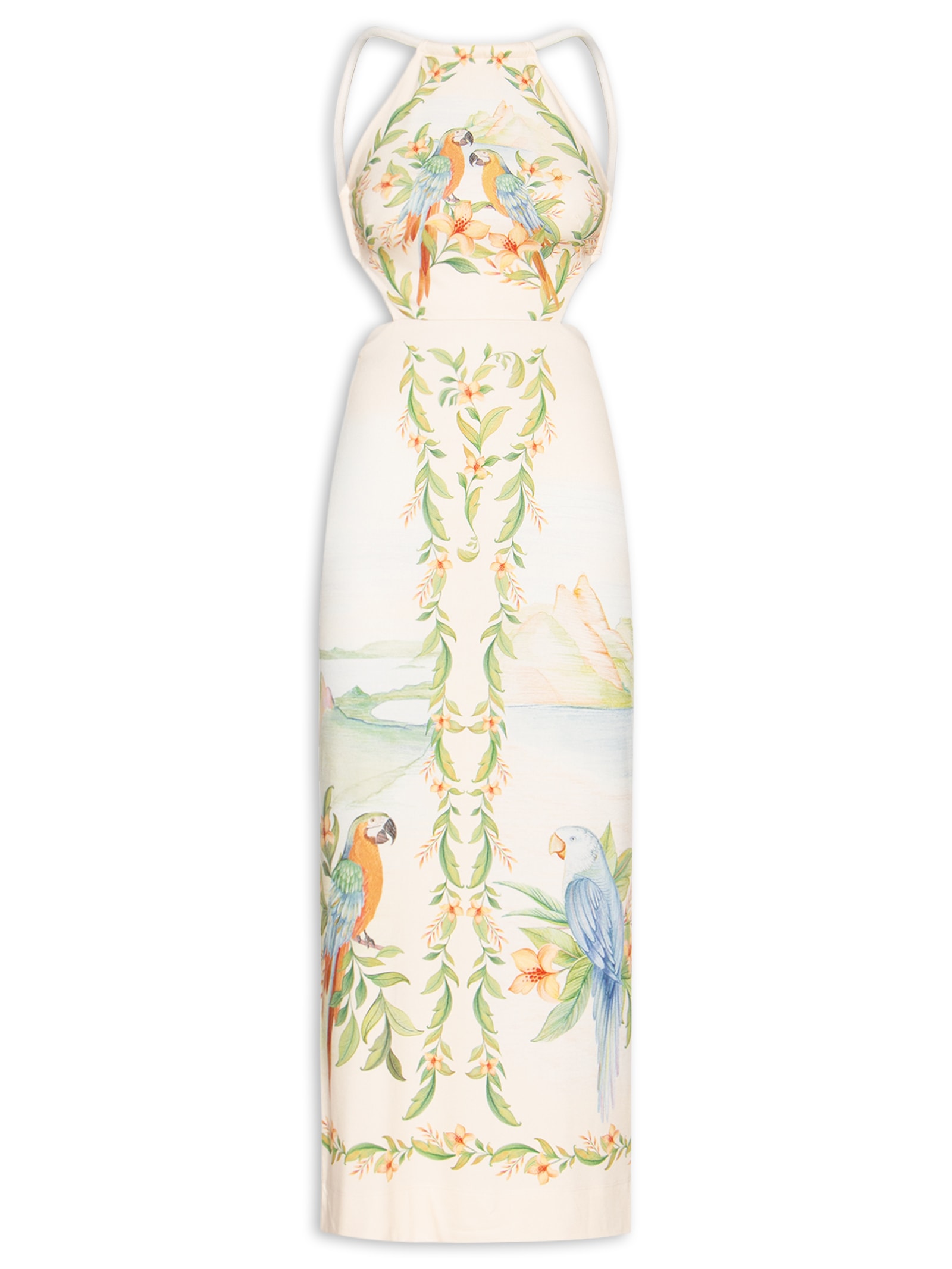 Vestido Midi Respiro De Rio Bege Farm