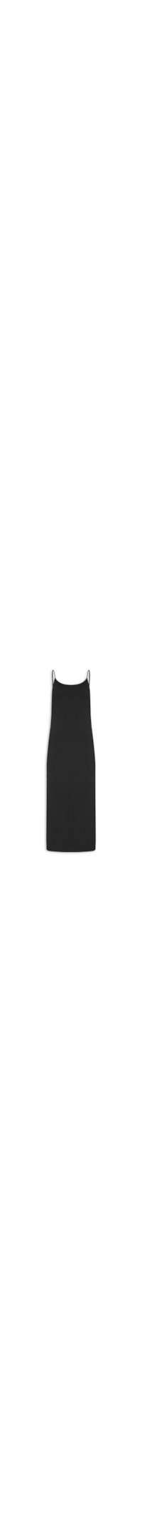 Vestido Midi Reto Em Algodão - Preto