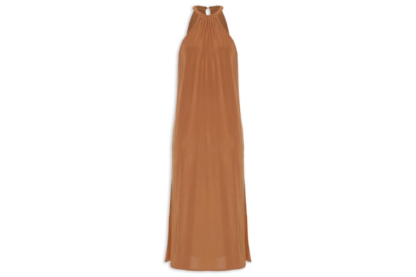 Vestido Midi Reto Jersey - Marrom
