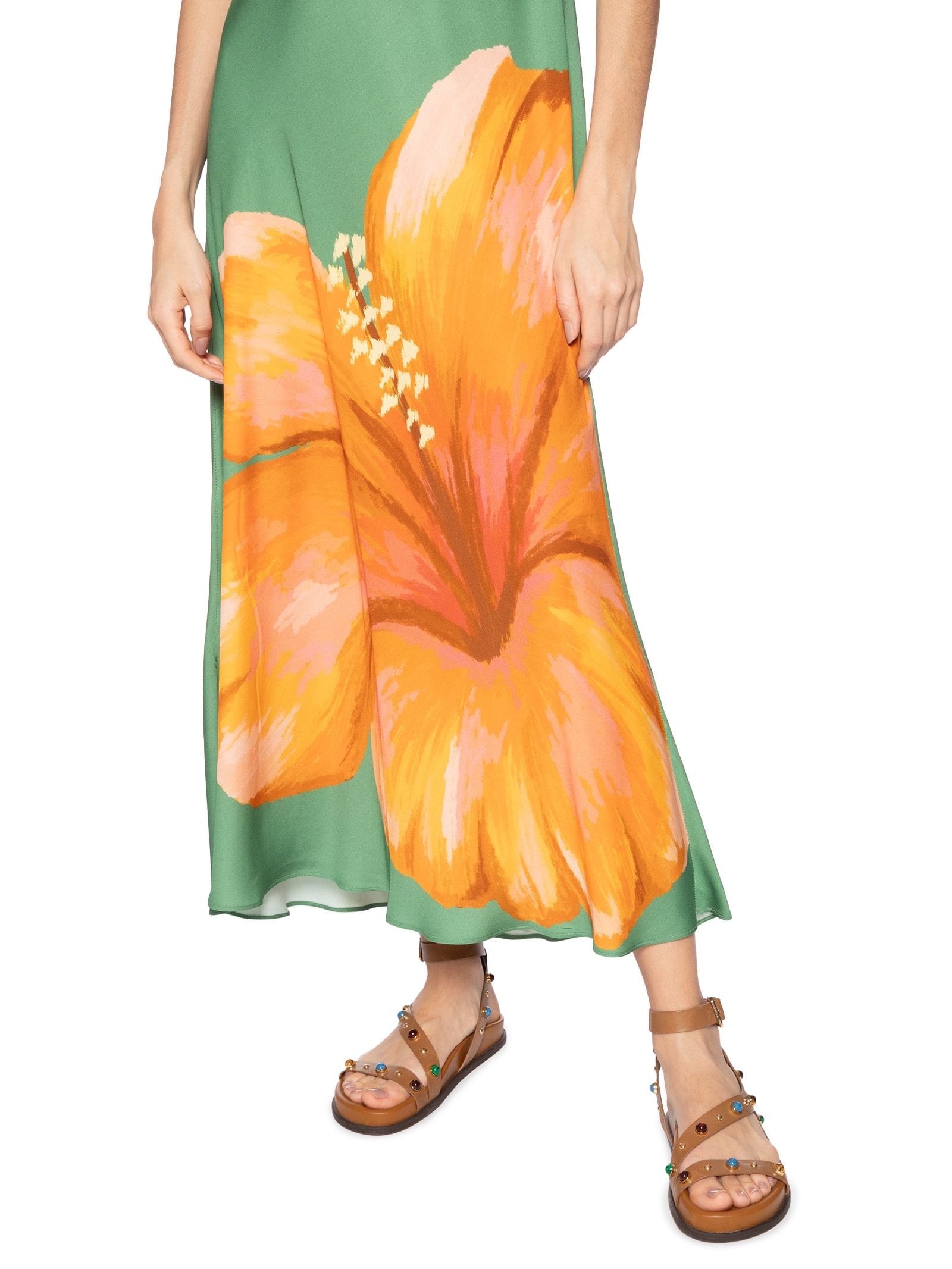 Vestido Midi Reto Thalia Verde Farm