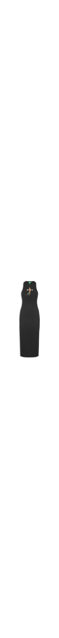 Vestido Midi Ribana Pássaros - Preto