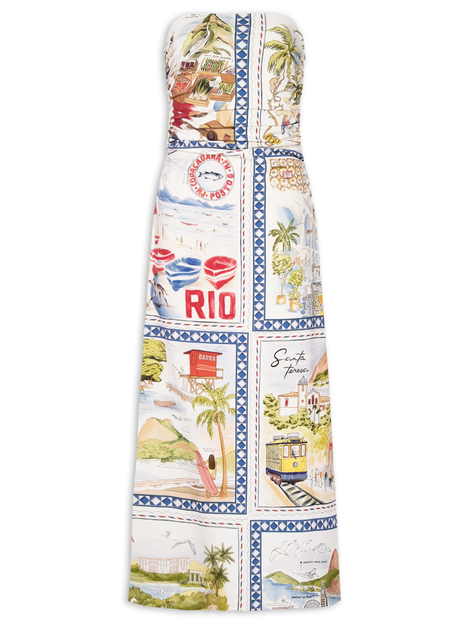 Vestido Midi Rio a Dentro  Bege Farm