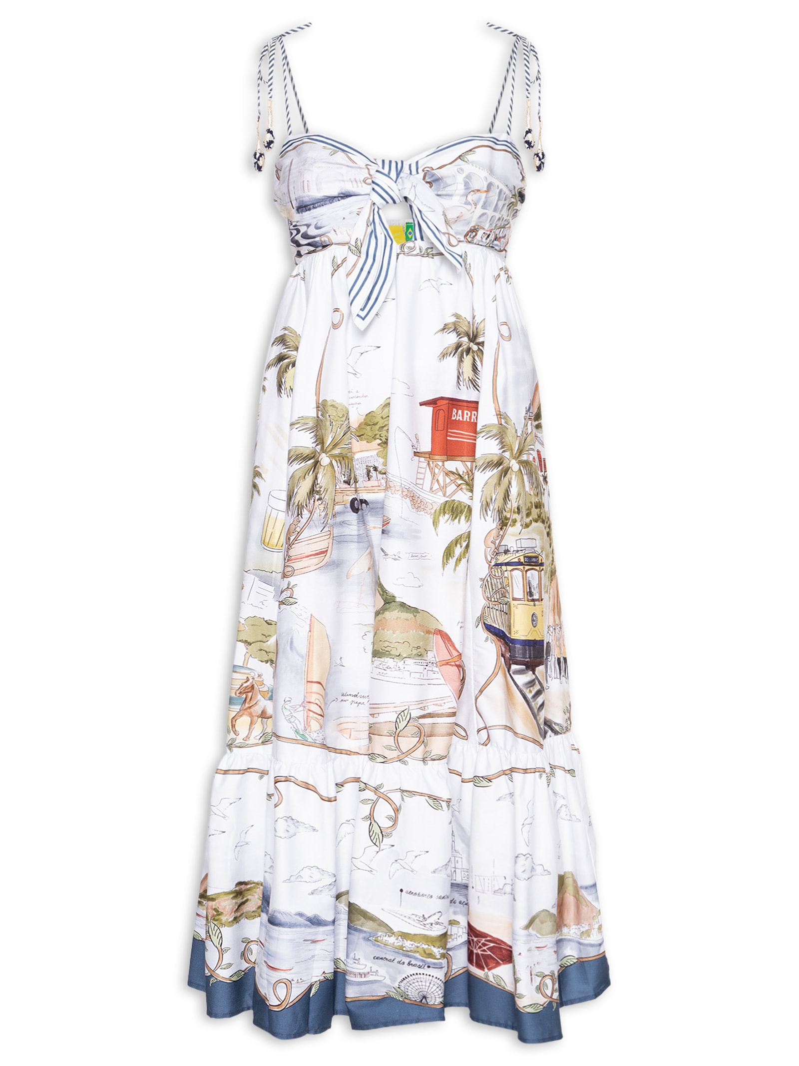 Vestido Midi Rio A Dentro Branco Farm