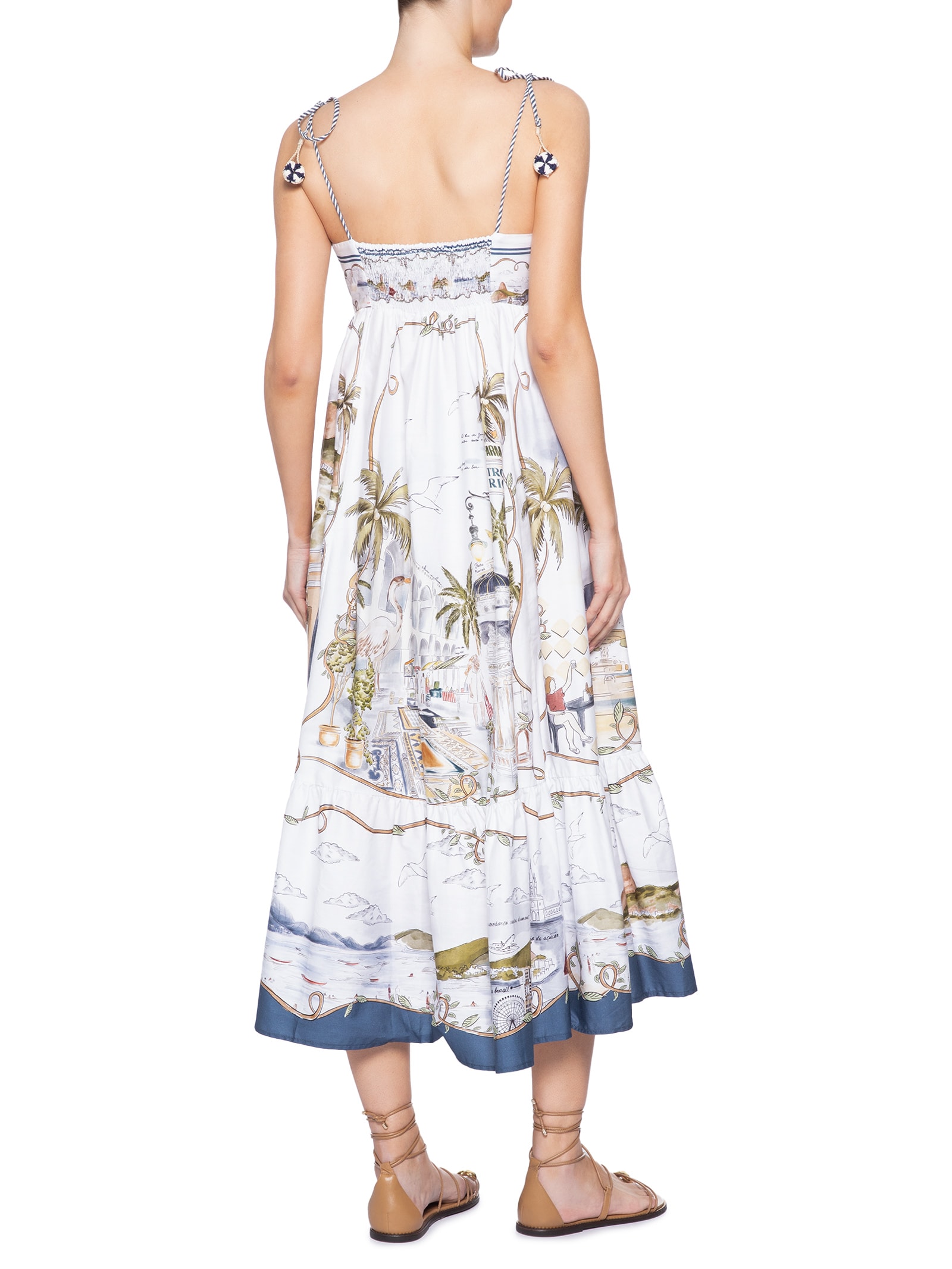 Vestido Midi Rio A Dentro Branco Farm