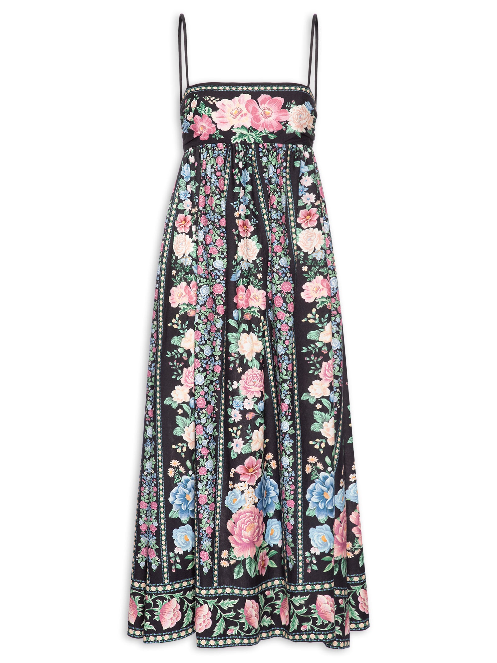 Vestido Midi Romance Preto Farm