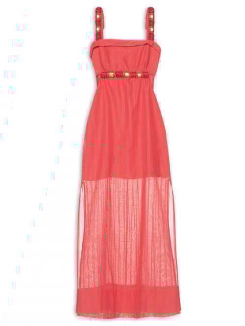 Vestido Midi Sally Det – Vermelho