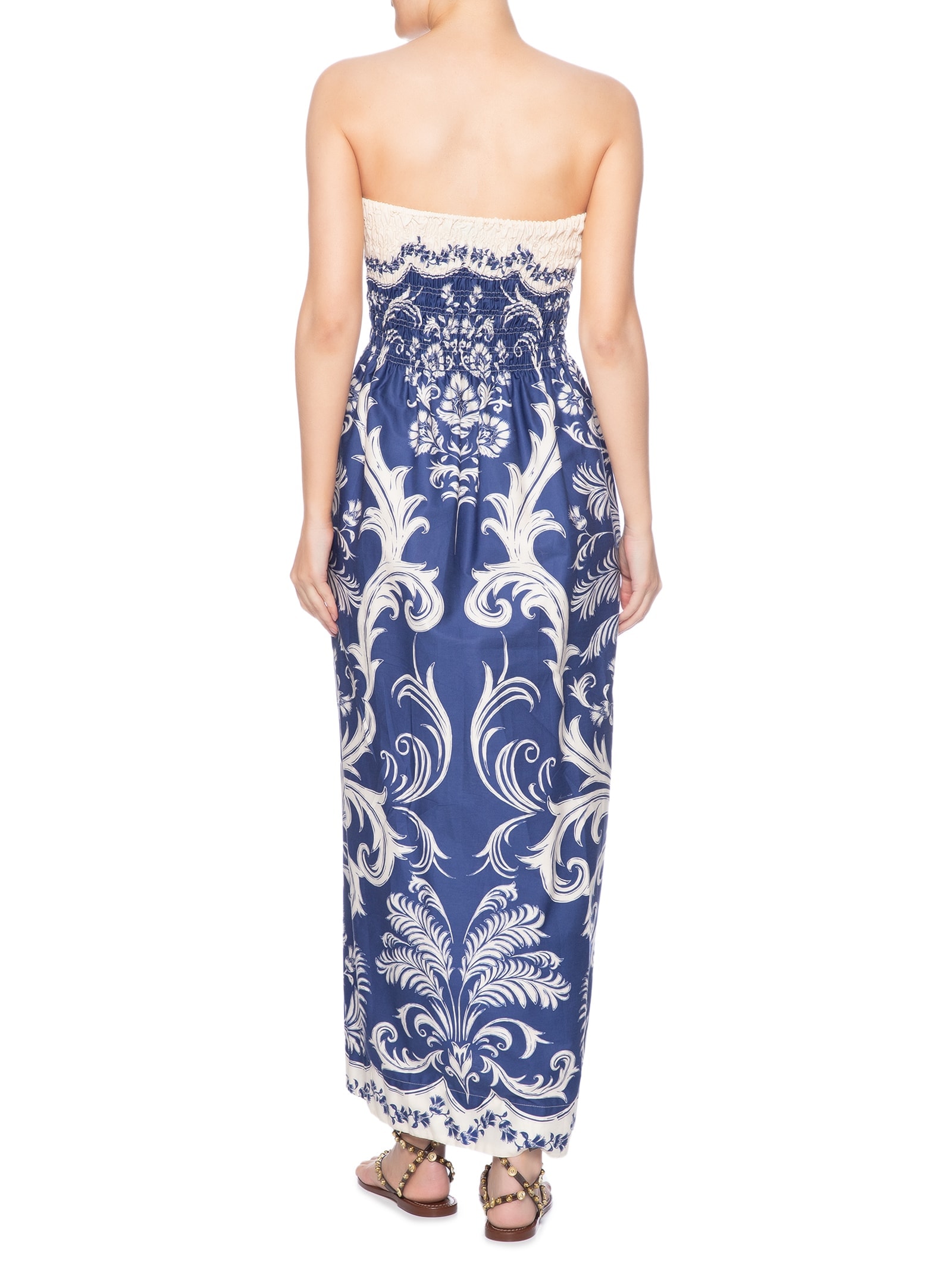 Vestido Midi Santorini Azul Farm