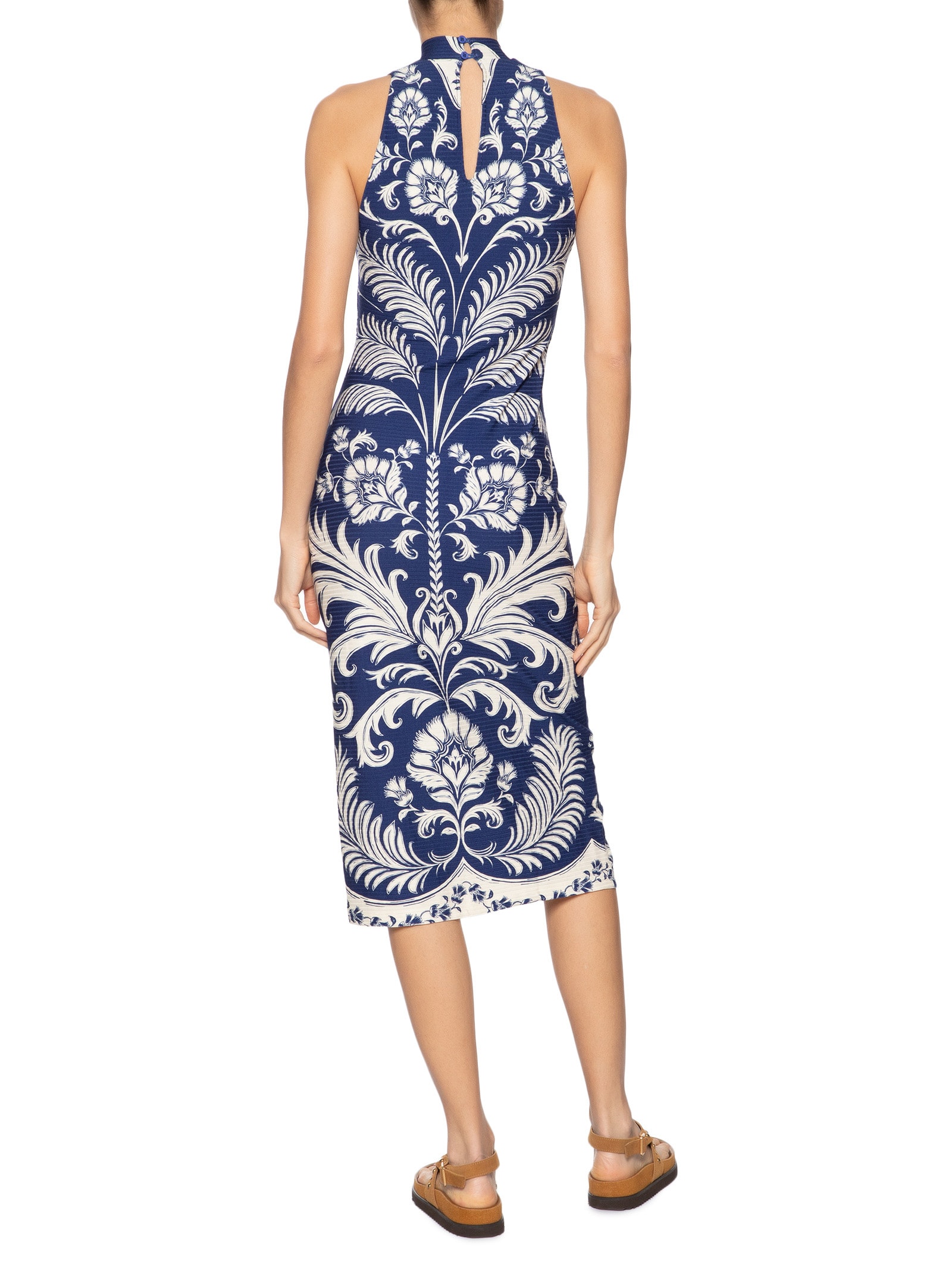 Vestido Midi Santorini Azul Farm