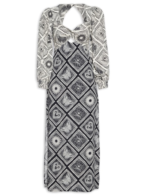 Vestido Midi Selos - Preto
