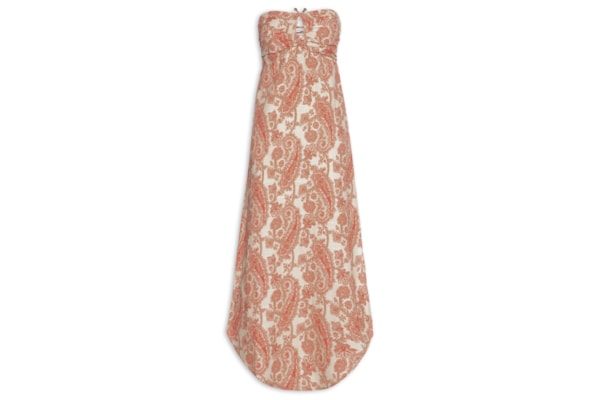 Vestido Midi Sem Alça Estampa Claire B - Vermelho