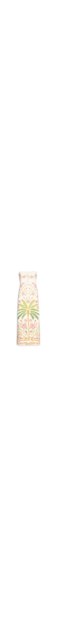 Vestido Midi Sem Alça Floral Nusa - Off White