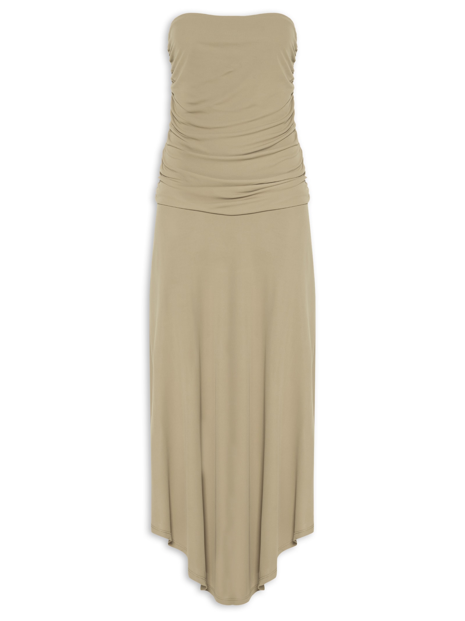 Vestido Midi Sem Alça Verde Maria Filó
