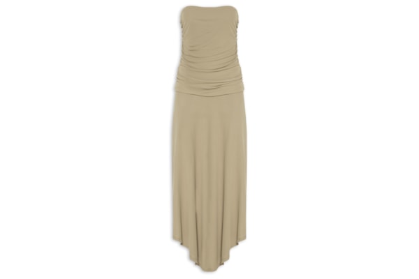 Vestido Midi Sem Alça - Verde