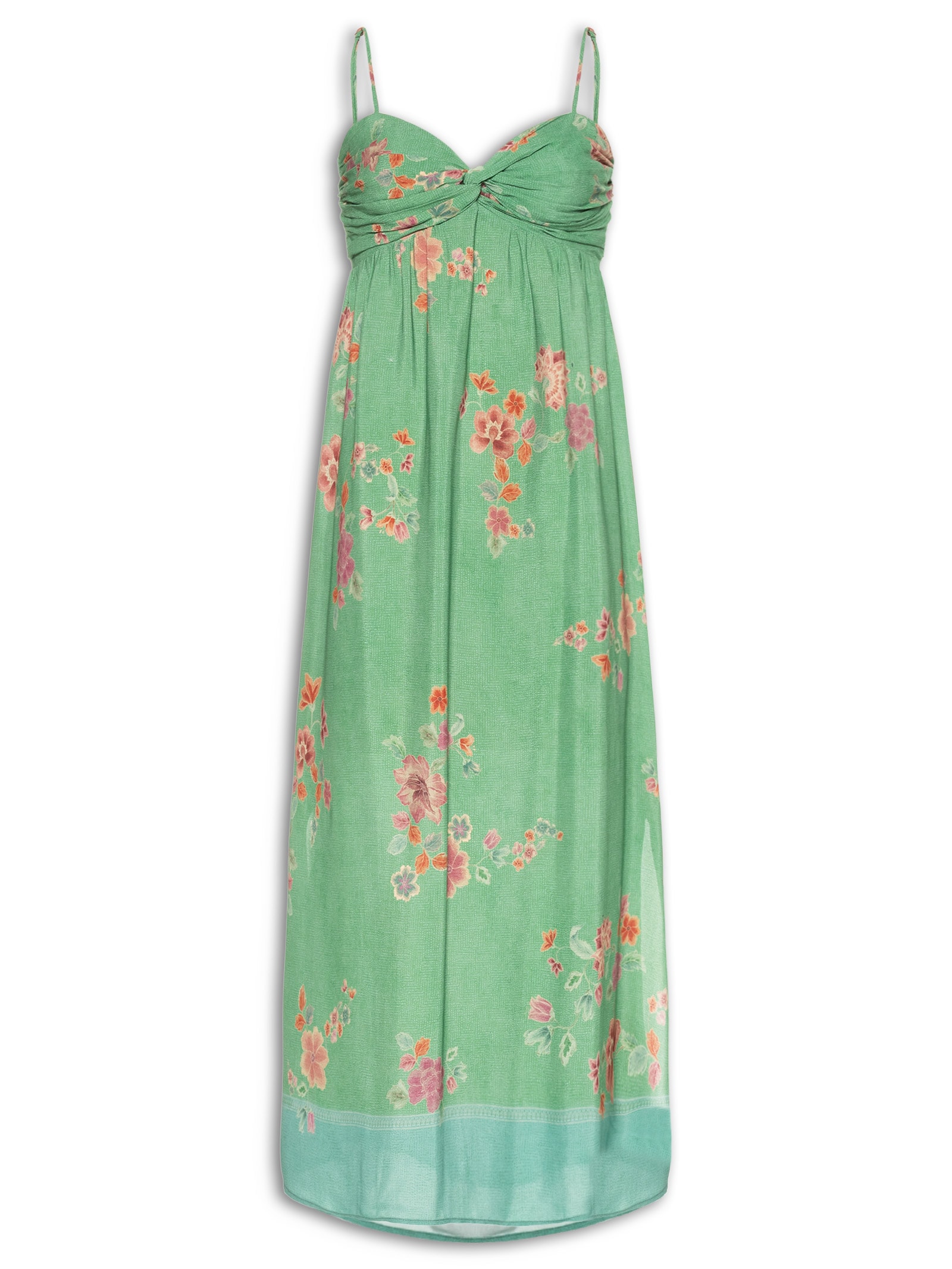 Vestido Midi Sem Manga Estampa Bliss Verde Maria Filó