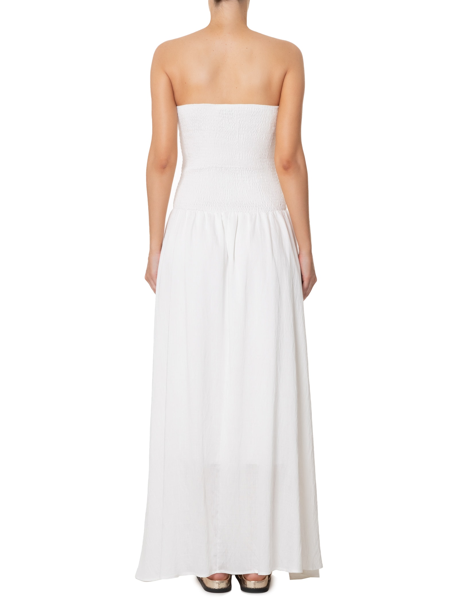 Vestido Midi Sem Manga Off White Basiq