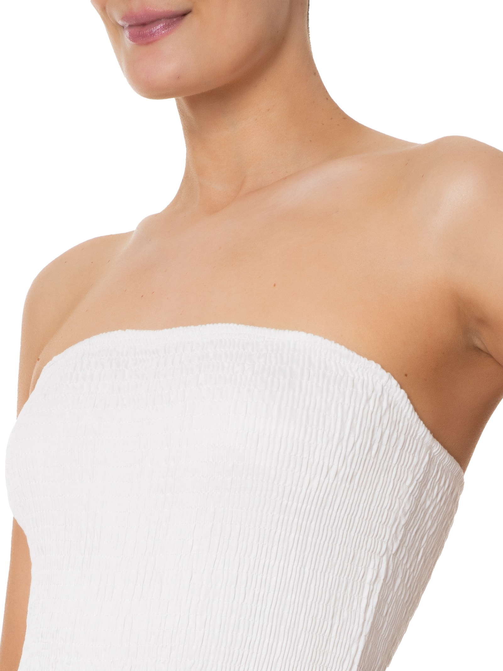 Vestido Midi Sem Manga Off White Basiq