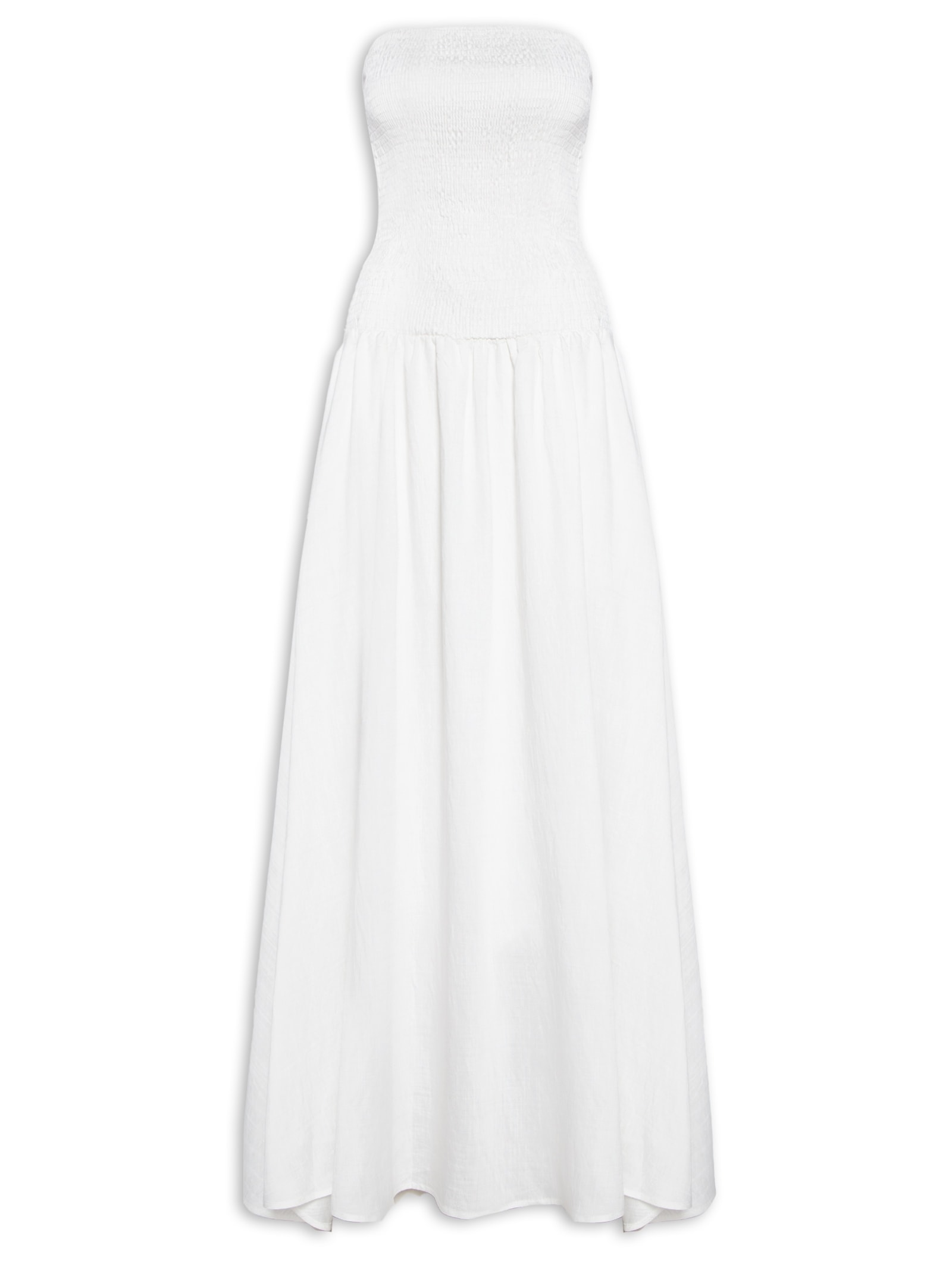 Vestido Midi Sem Manga Off White Basiq