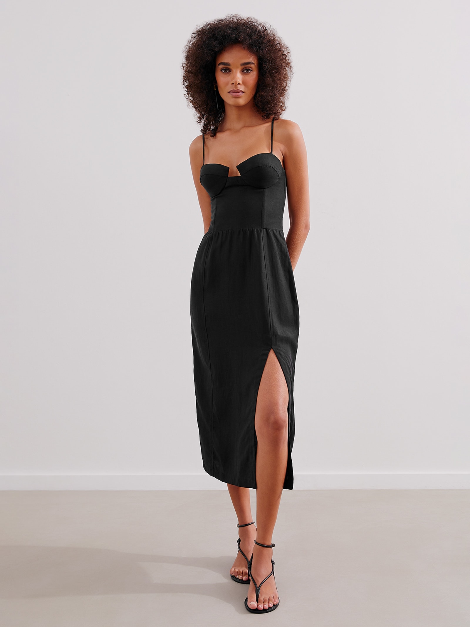 Vestido Midi Shan - Preto - Vix