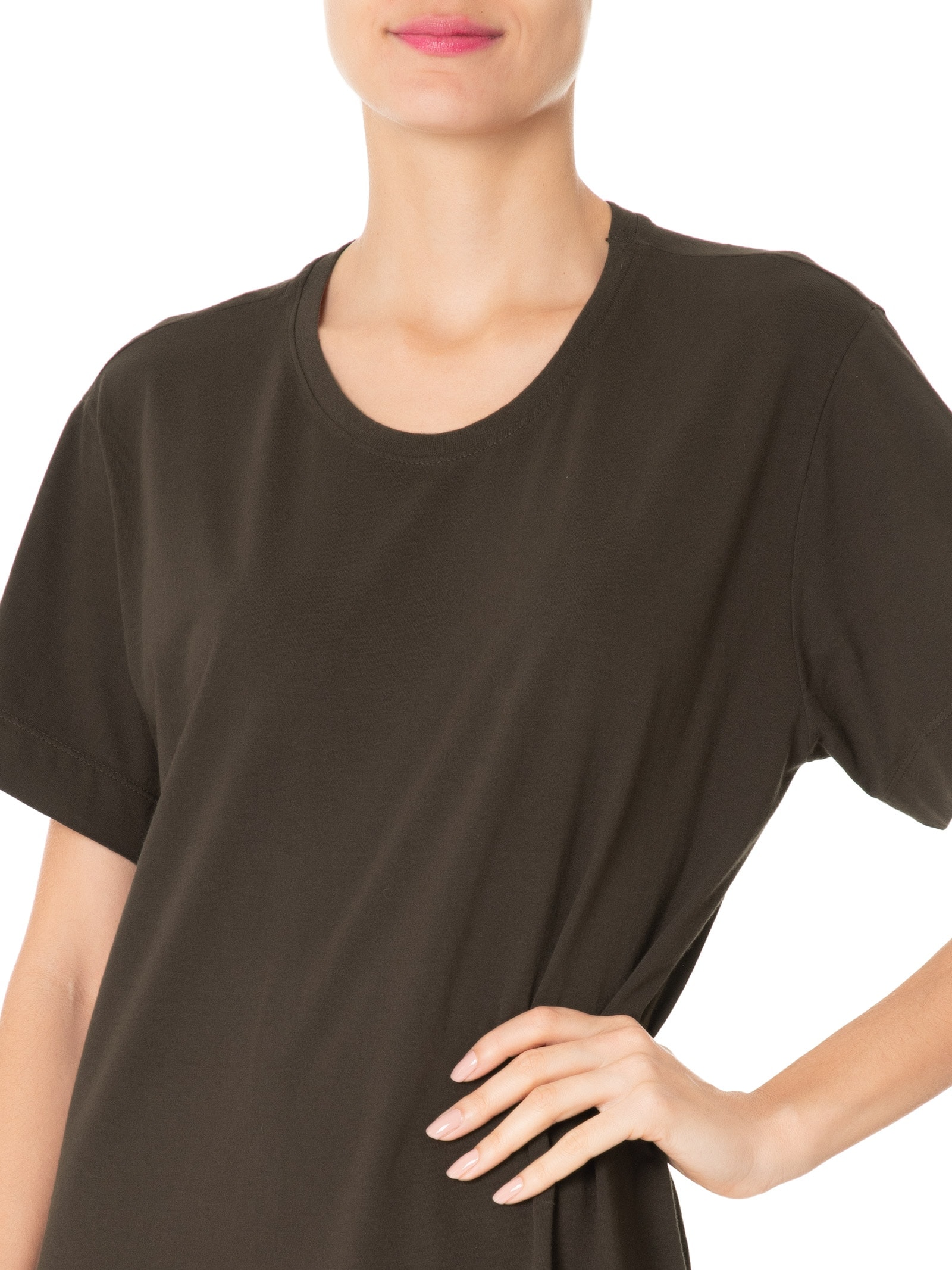 Vestido Midi Sobreposto Marrom Basiq