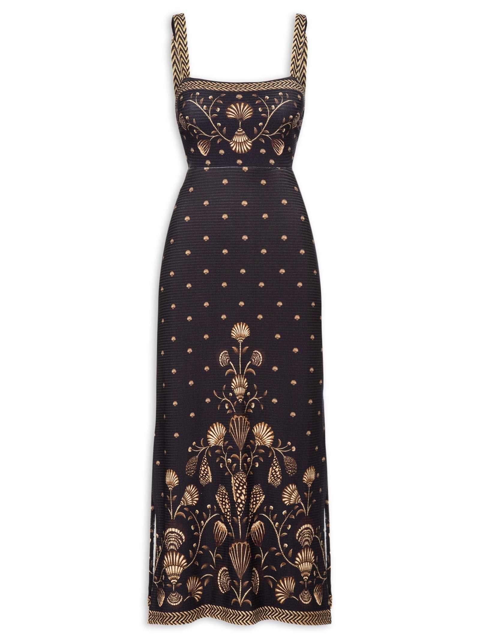 Vestido Midi Sonho De Concha Preto Farm