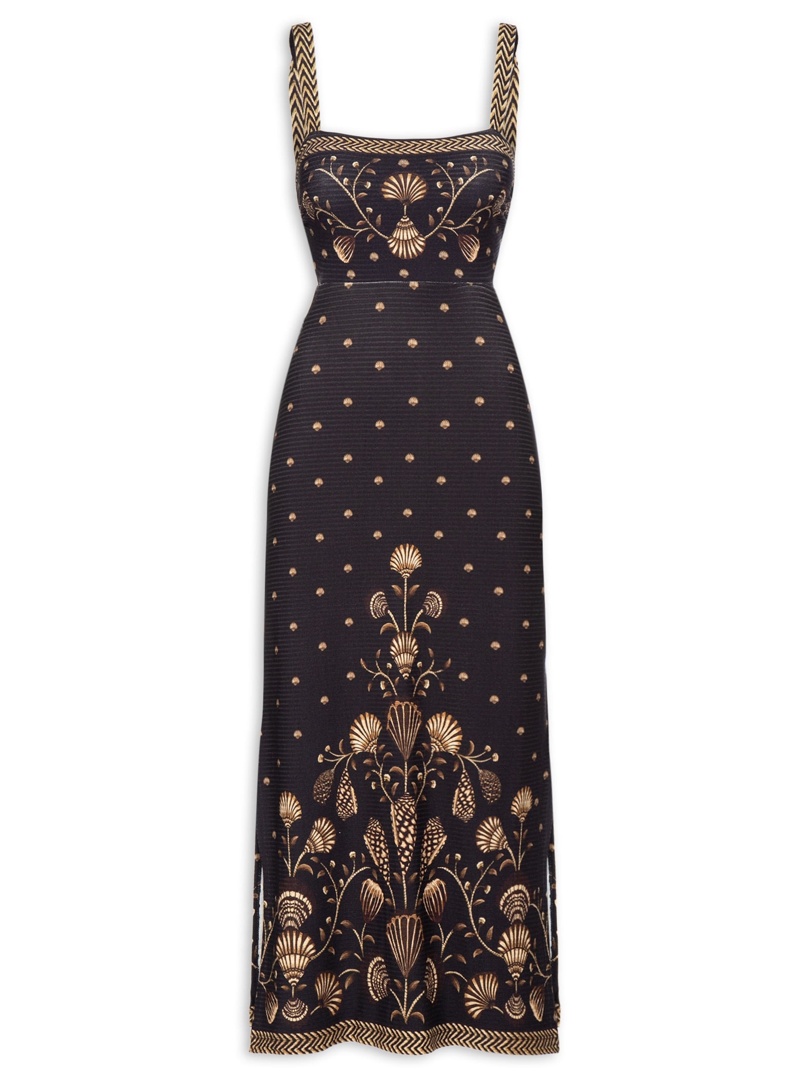 Vestido Midi Sonho De Concha Preto Farm