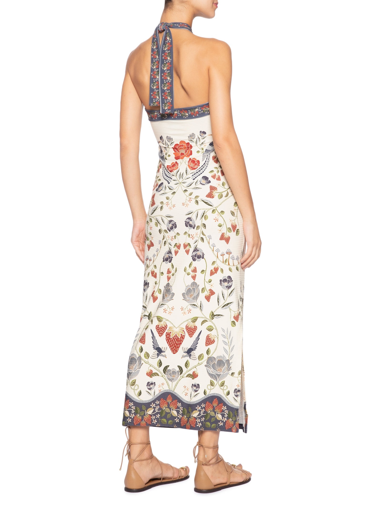 Vestido Midi Sonho De Morango Branco Farm