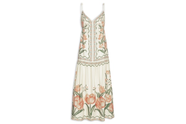 Vestido Midi Sonho De Tulipas - Rosa