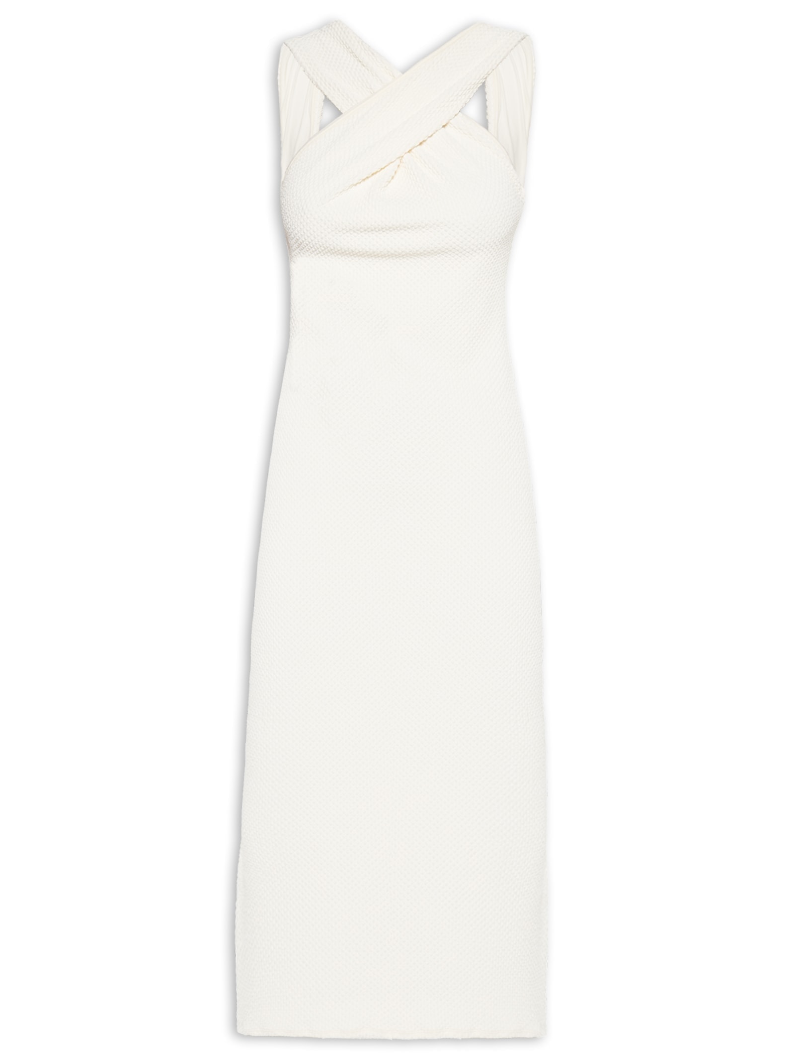 Vestido Midi Textura Longo Branco  Cia Marítima
