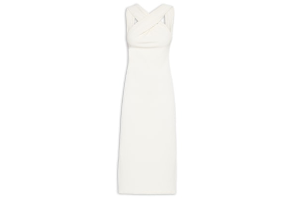 Vestido Midi Textura Longo - Branco 
