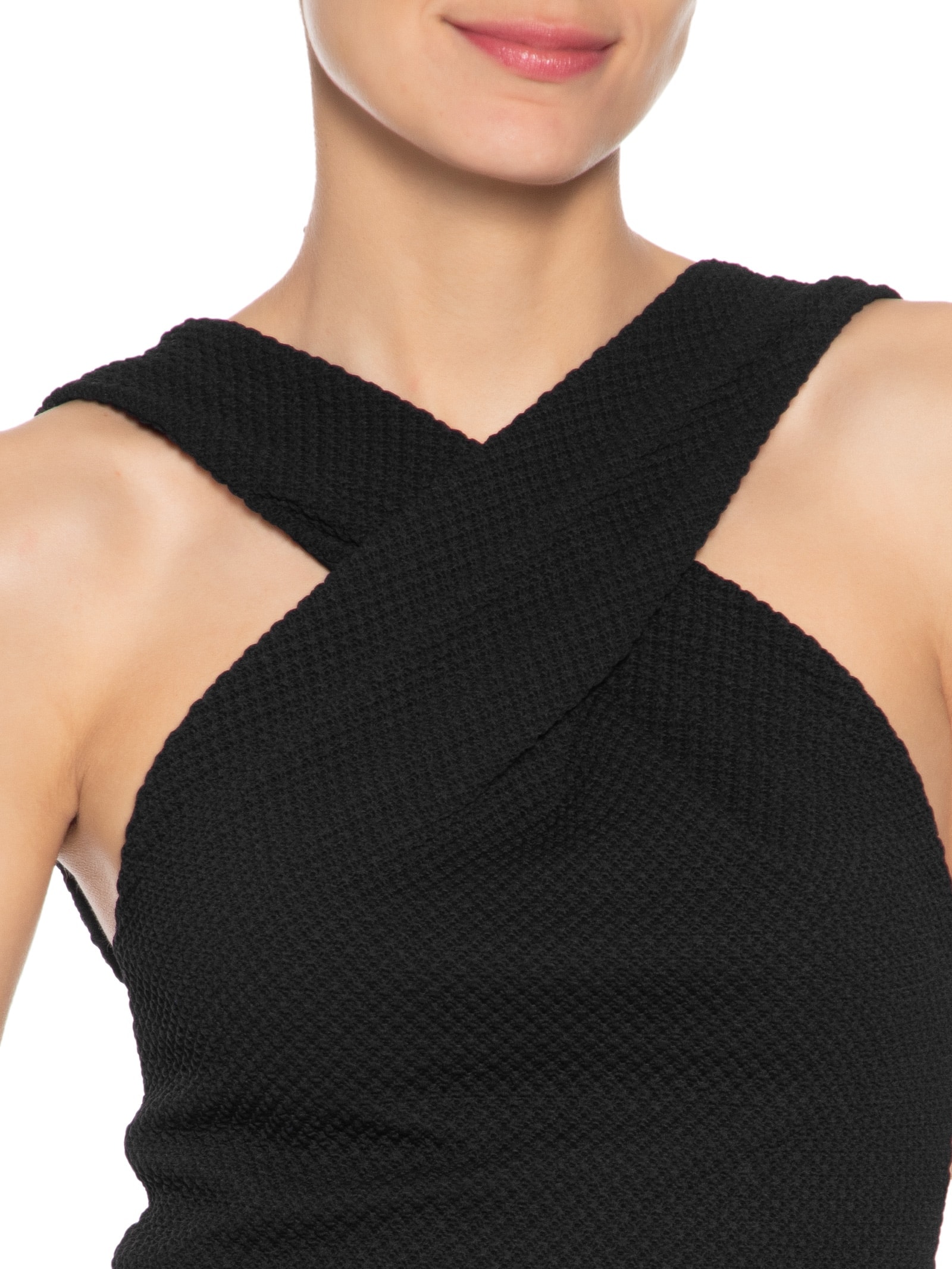 Vestido Midi Textura Longo Preto Cia Marítima