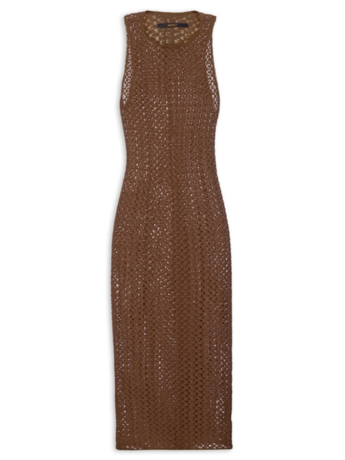 Vestido Midi Textura – Marrom