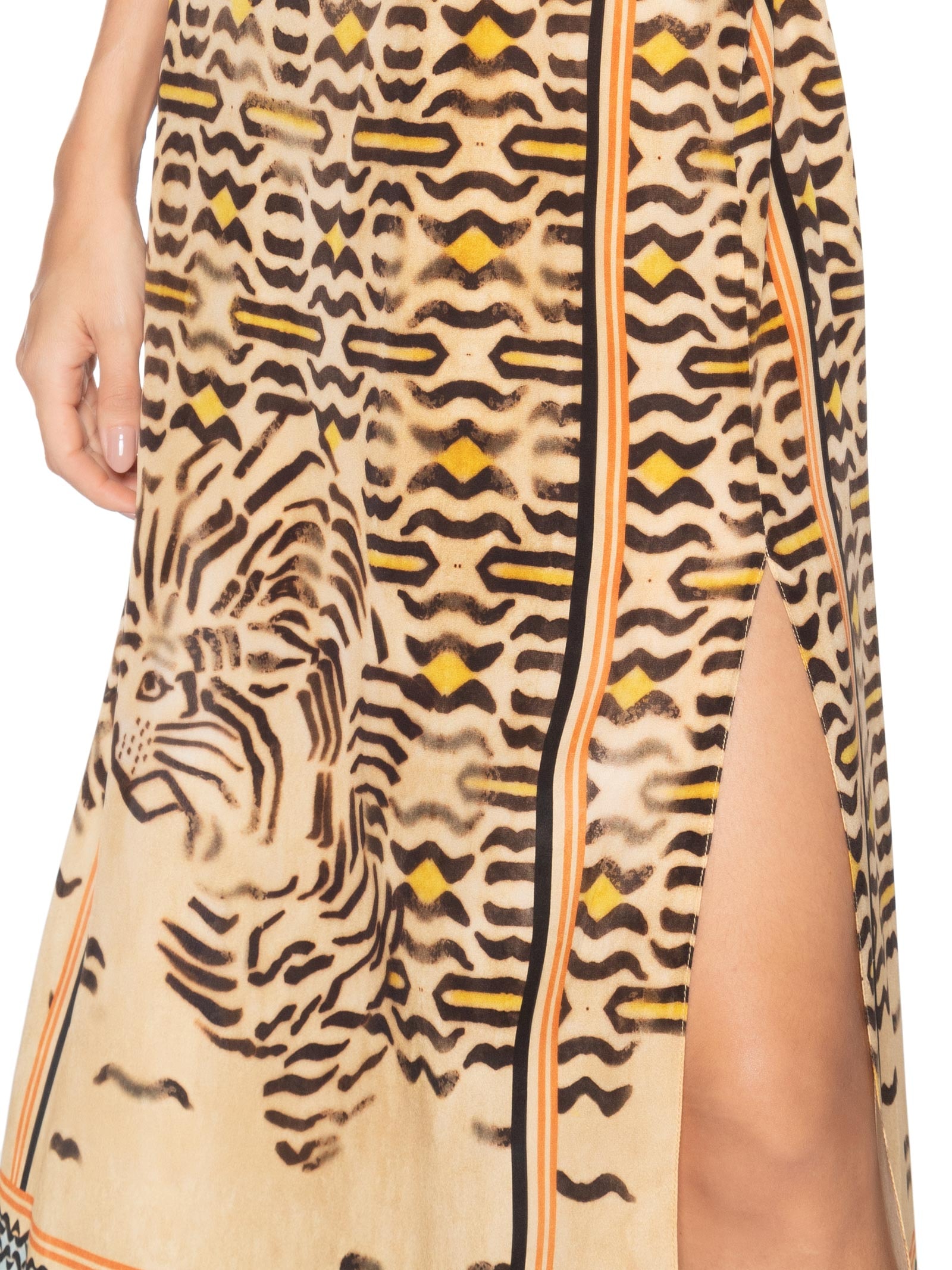 Vestido Midi Tigre Color Animal Print Animale