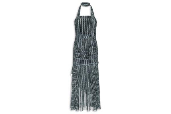 Vestido Midi Tomara Que Caia em Poá - Preto