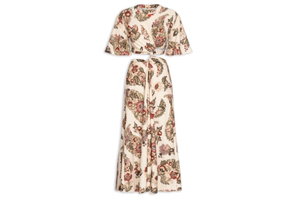 Vestido Midi Torção Floral Raiana - Amarelo