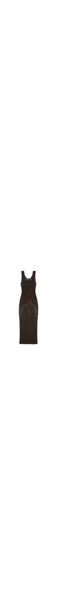 Vestido Midi Trama Perfurada - Marrom