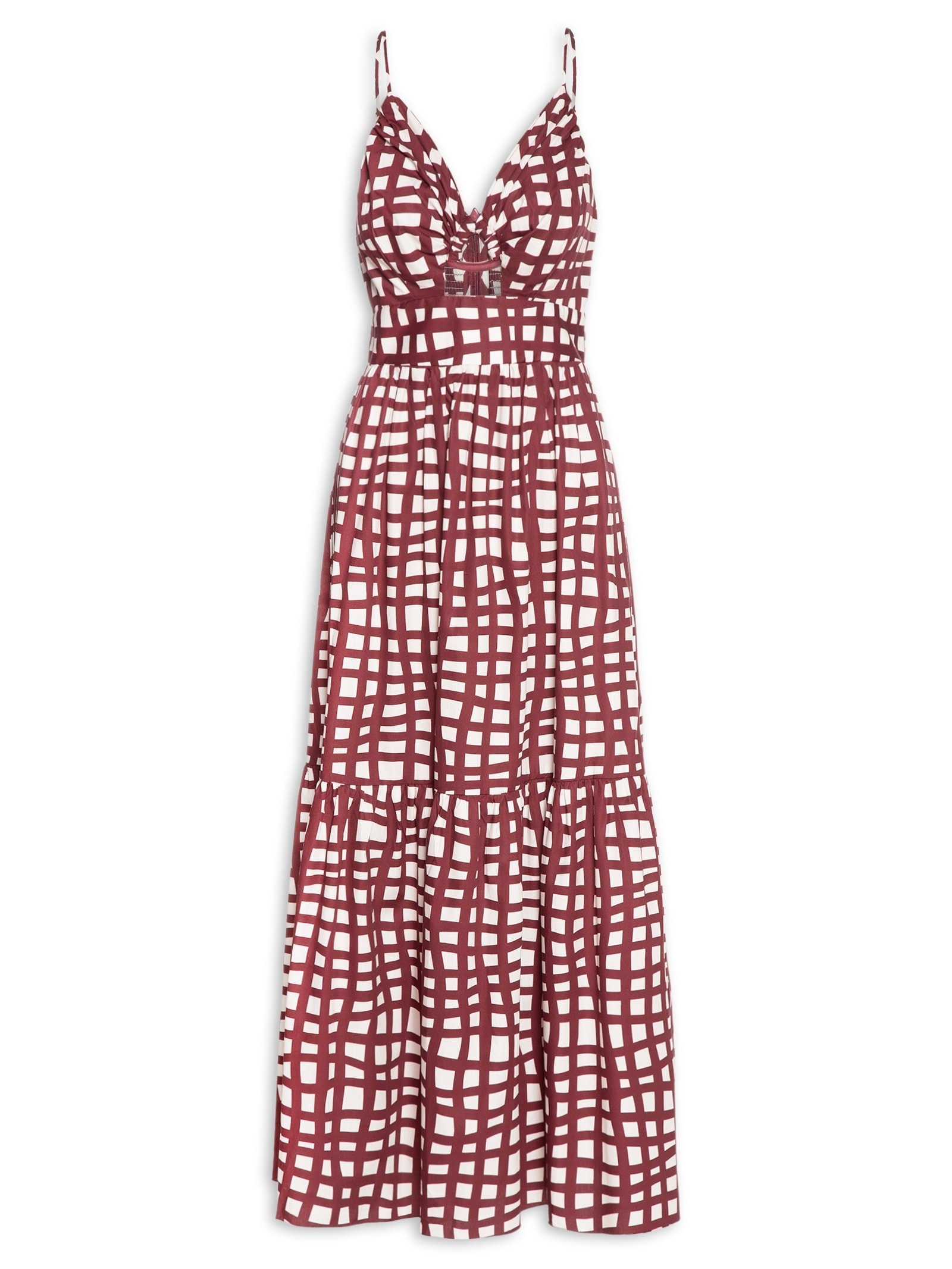 Vestido Midi Trama Vinho Vermelho Dress To