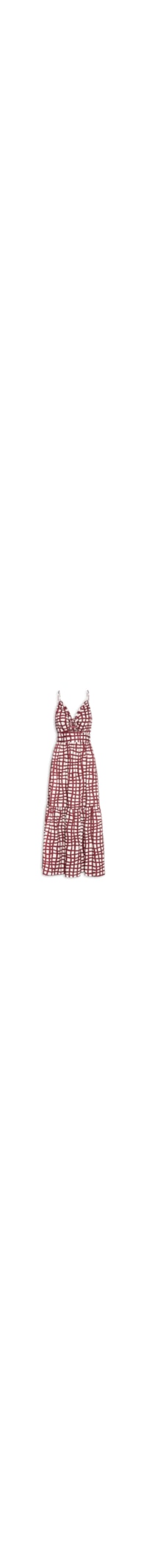 Vestido Midi Trama Vinho - Vermelho