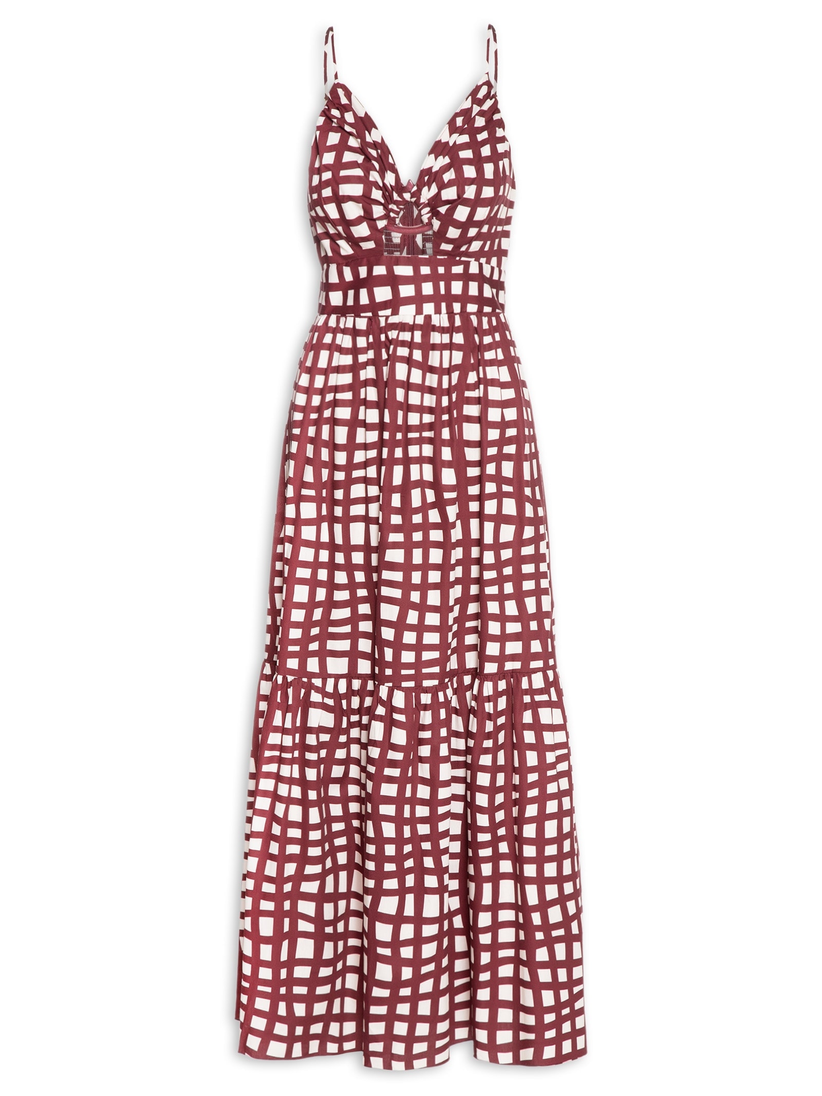 Vestido Midi Trama Vinho Vermelho Dress To