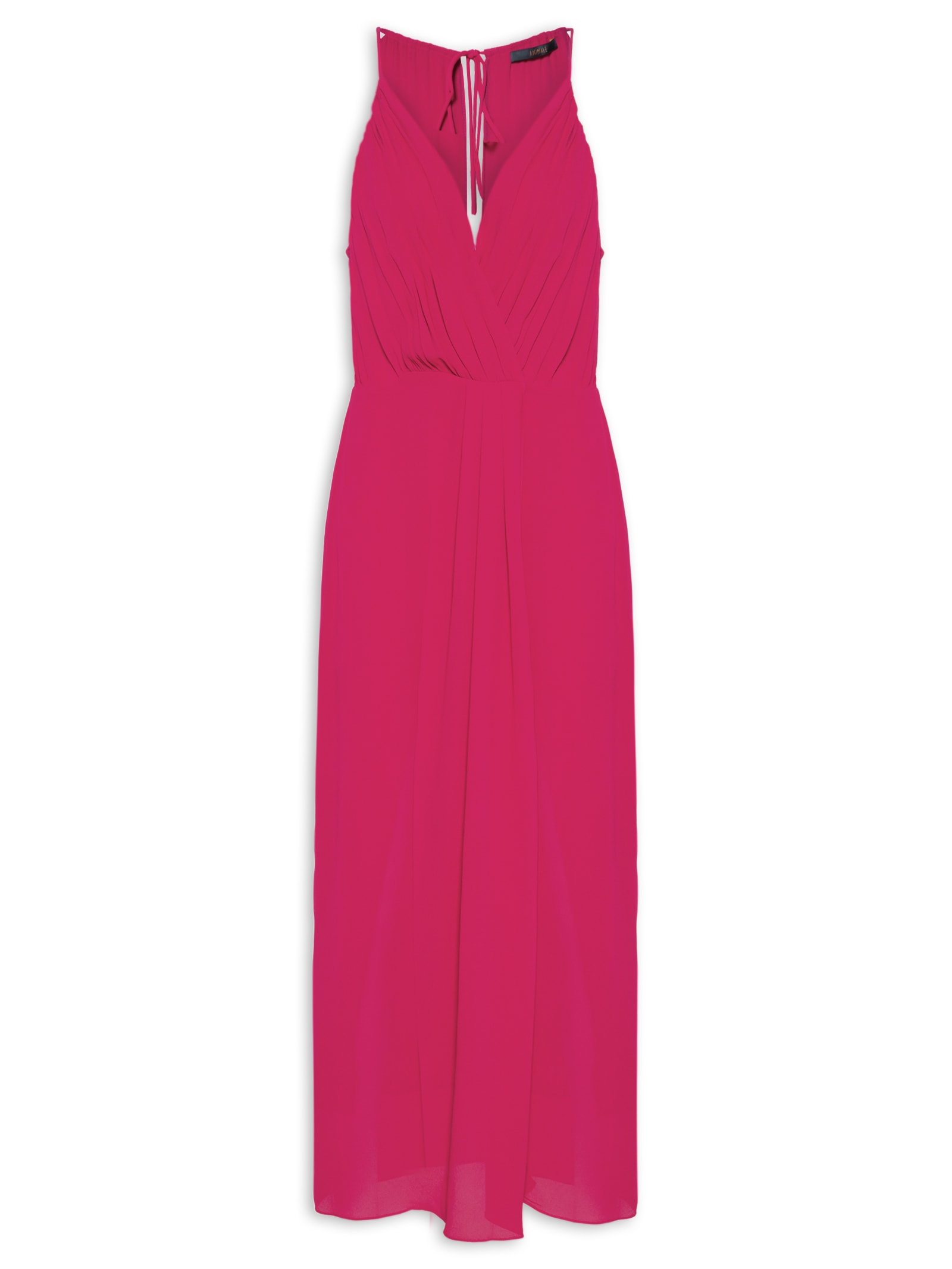 Vestido Midi Transpasse Cereja Rosa Animale