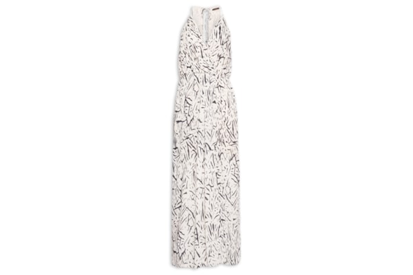 Vestido Midi Transpasse Galhos - Branco