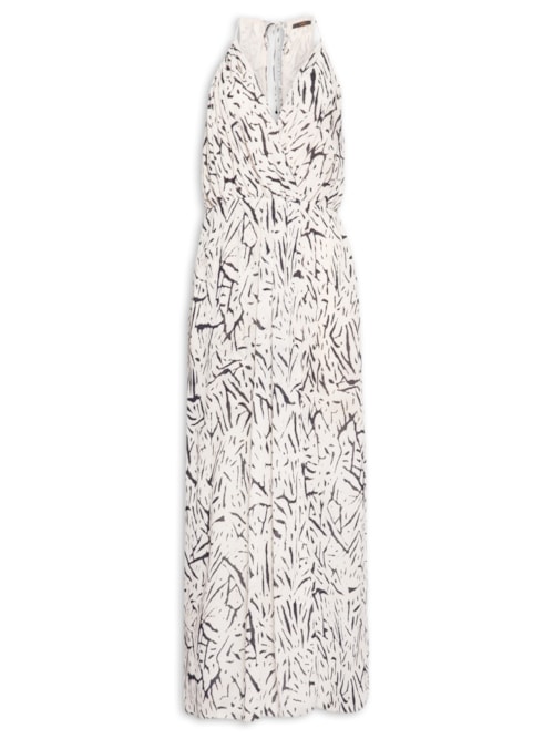 Vestido Midi Transpasse Galhos - Branco
