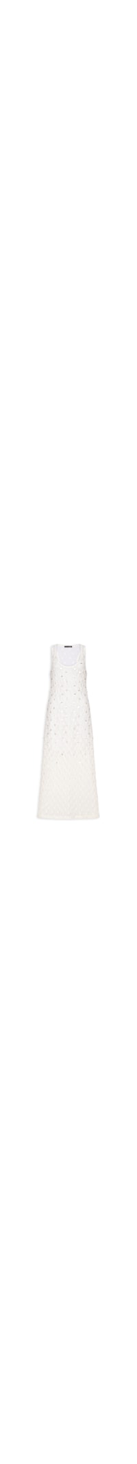 Vestido Midi Tricot Bordado - Branco