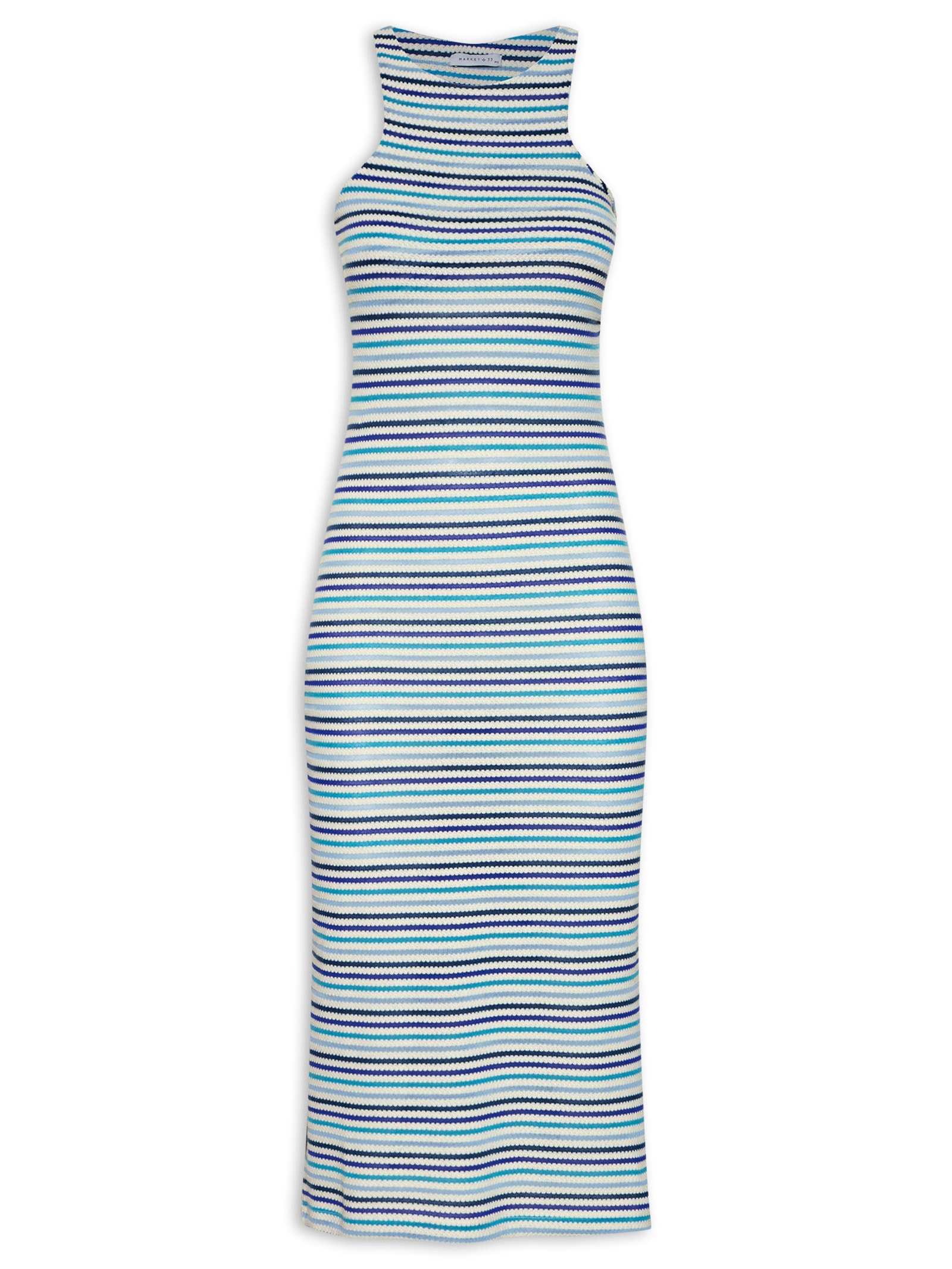 Vestido Midi Tricot Colors Azul Market 33