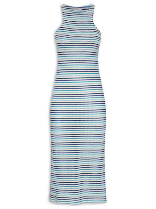 Vestido Midi Tricot Colors – Azul