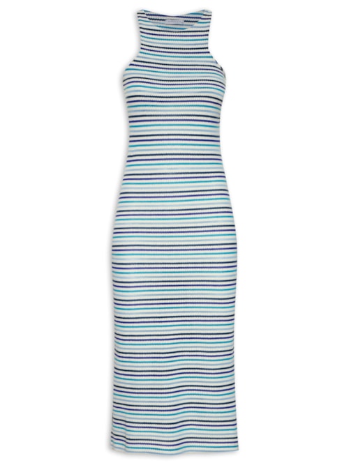 Vestido Midi Tricot Colors - Azul