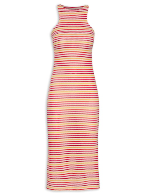 Vestido Midi Tricot Colors - Vermelho